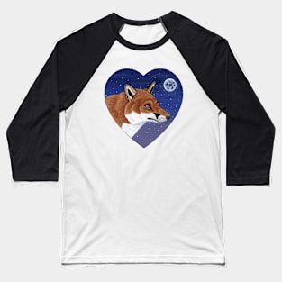 Moonlight Fox Baseball T-Shirt